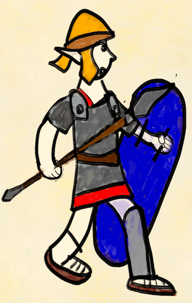 A drawing of an Elf soldier.