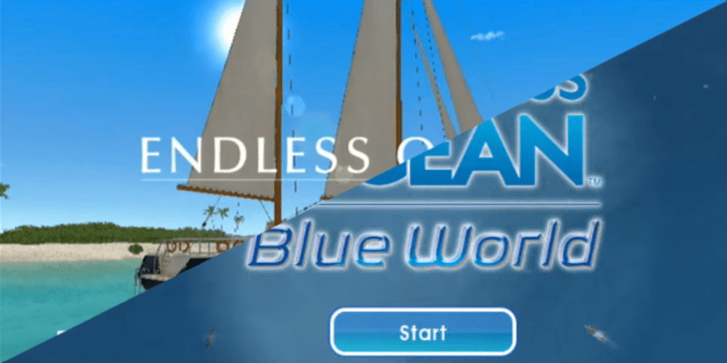 A composite of the title screens of the first. two Endless Ocean games