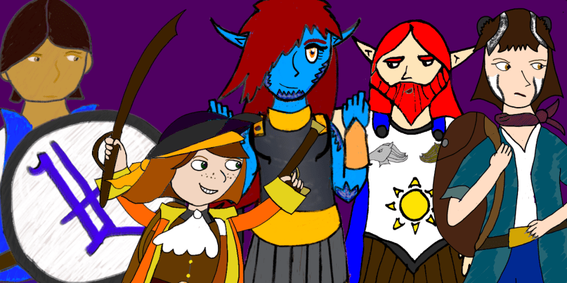 An illustration of the kinds of Human in Realmgard.
