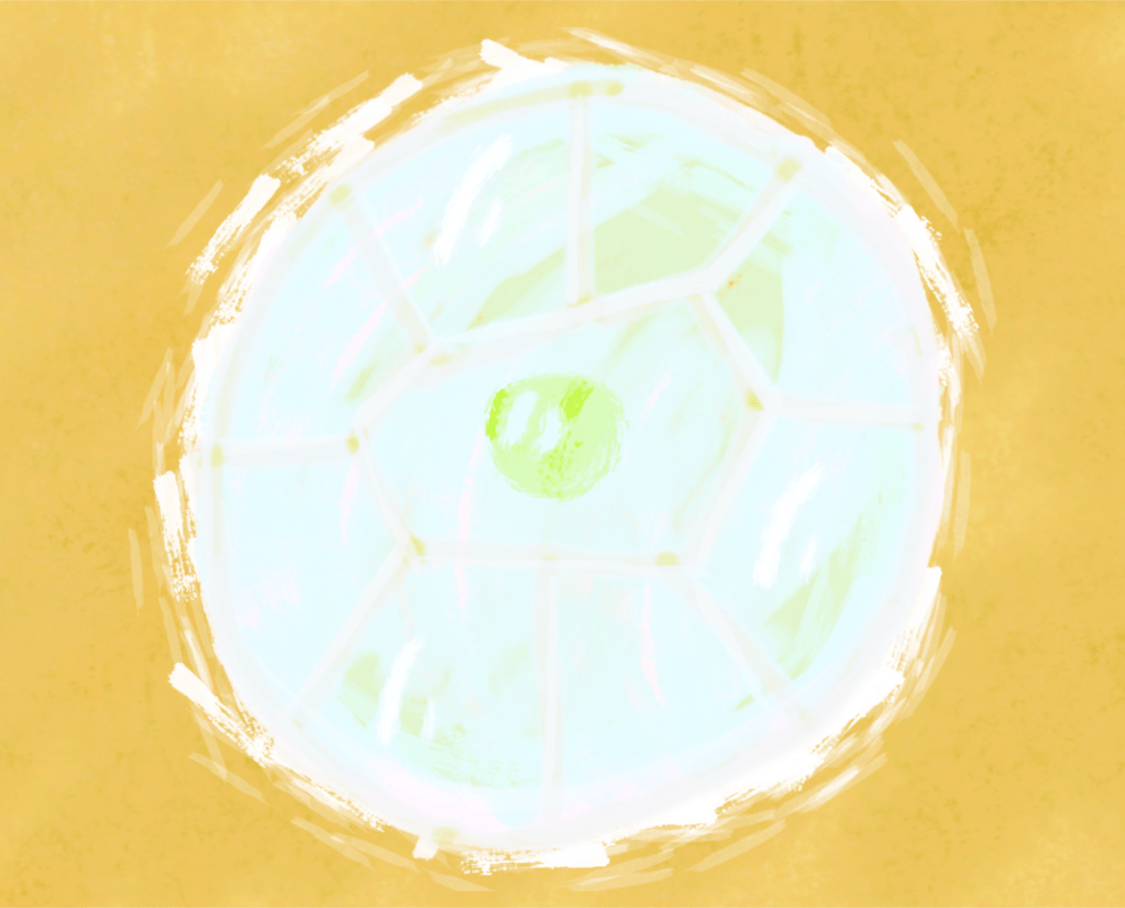A drawing of Nainen's Lamp, a large diamond.