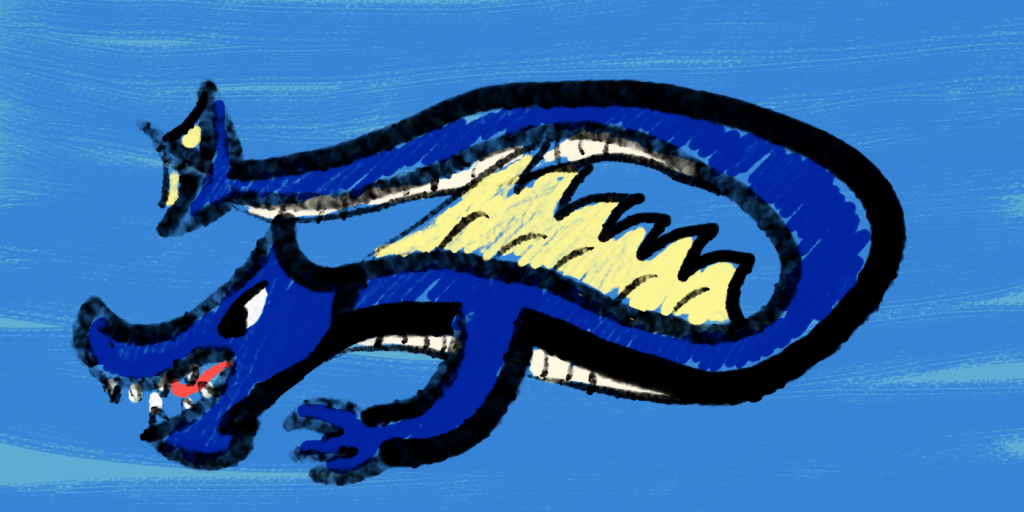 Art of an Orc, a large sea serpent.