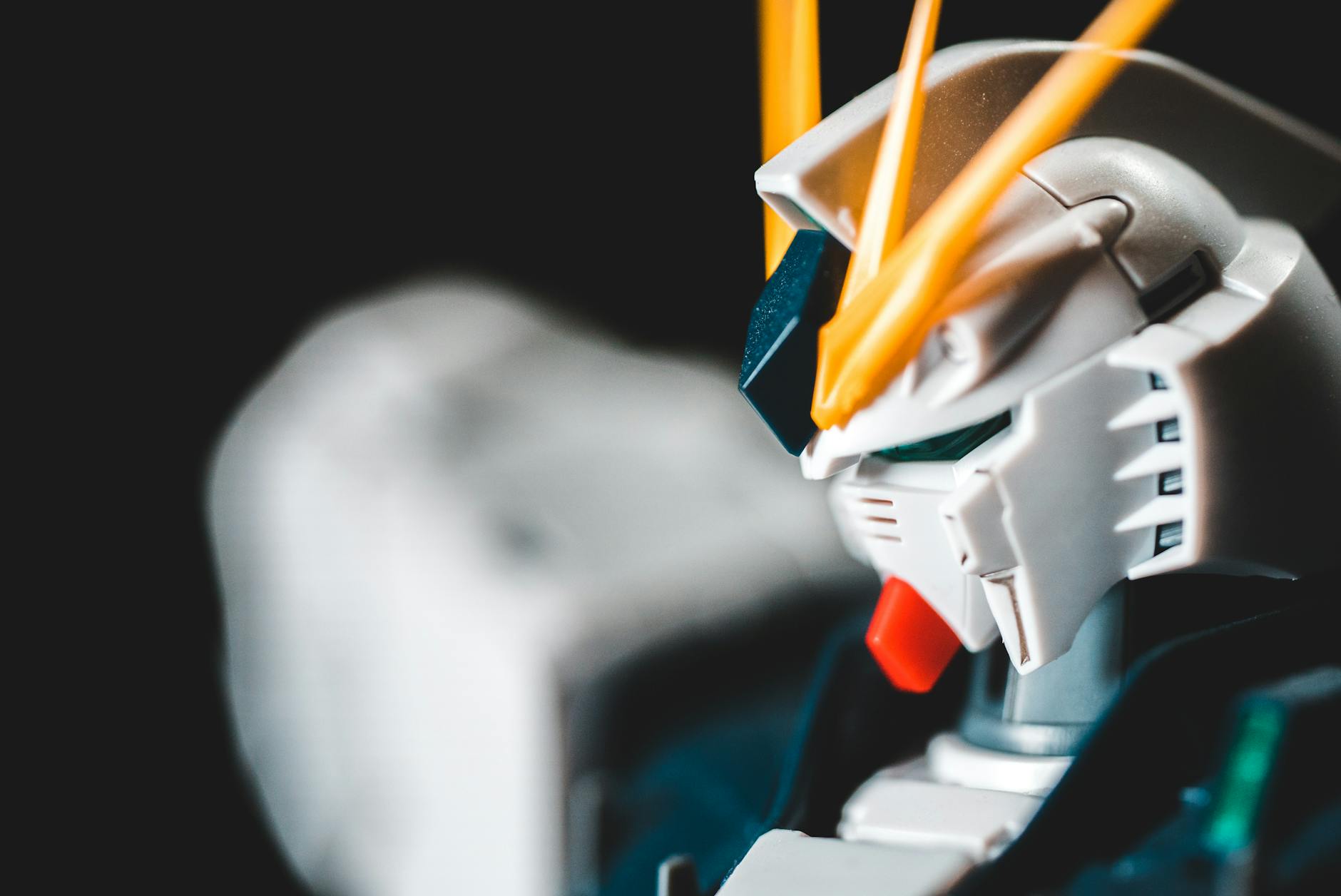 A Gundam action figure.