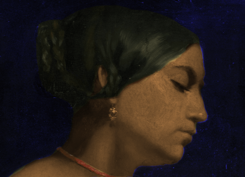 A modified version of Lawrence Alma-Tadema's Mary Magadelene.