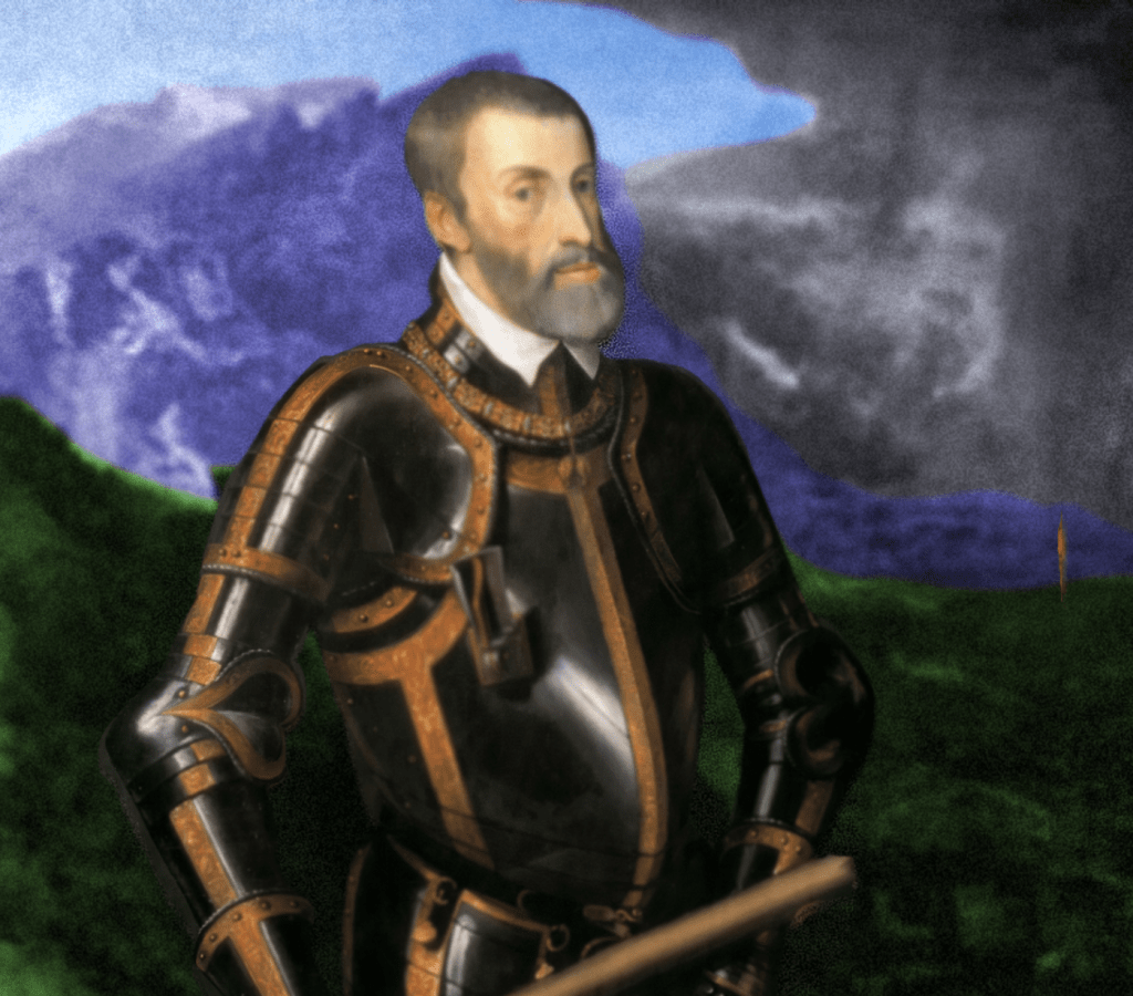 Art of Grandmaster Edvard Stern of the Wolf Knights, adapted from a portrait of Charles V.