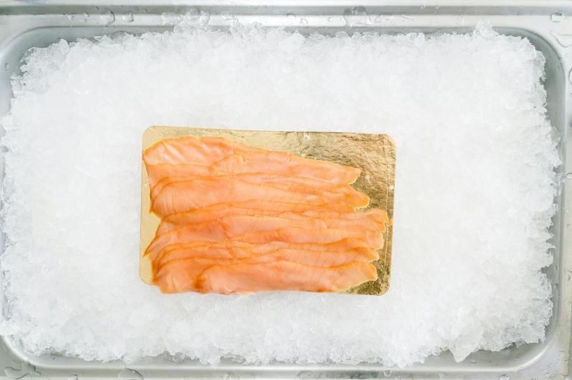 Salmon packed on ice.