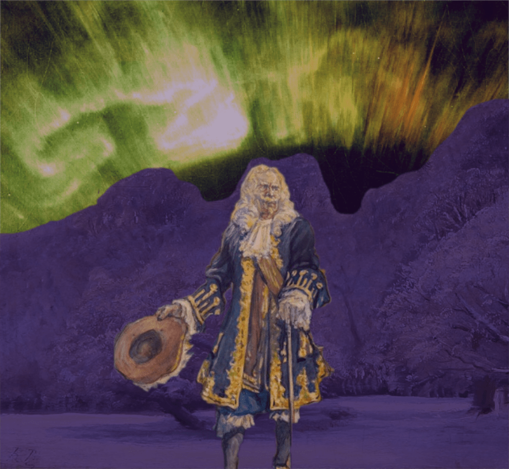 Art of King Ursus of Aurora, represented by an image of Louis de Buade de Frontenac.