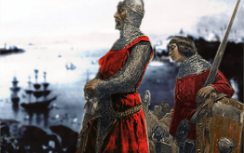 Art of Arnau the Traveller, adapted from a painting of Peter III of Aragon.