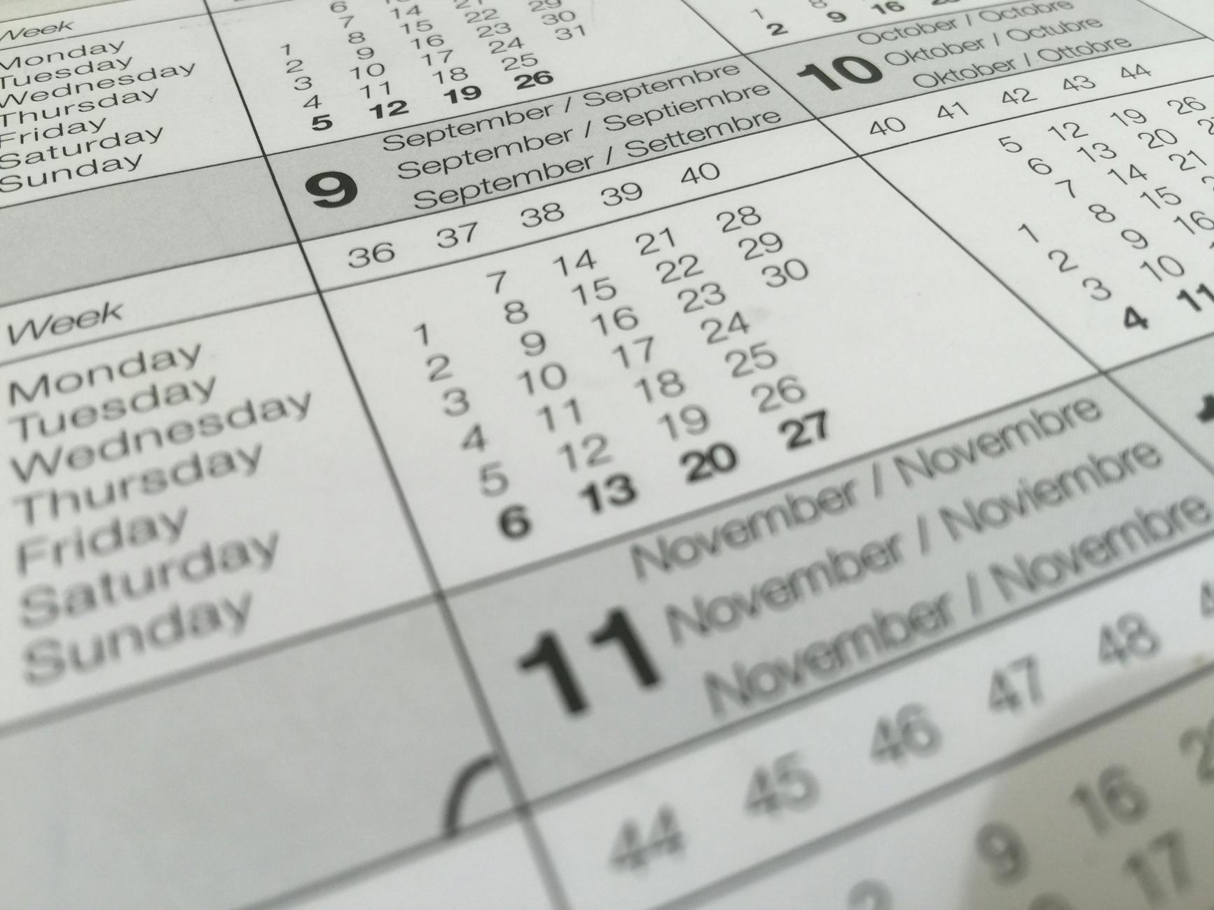 A calendar.