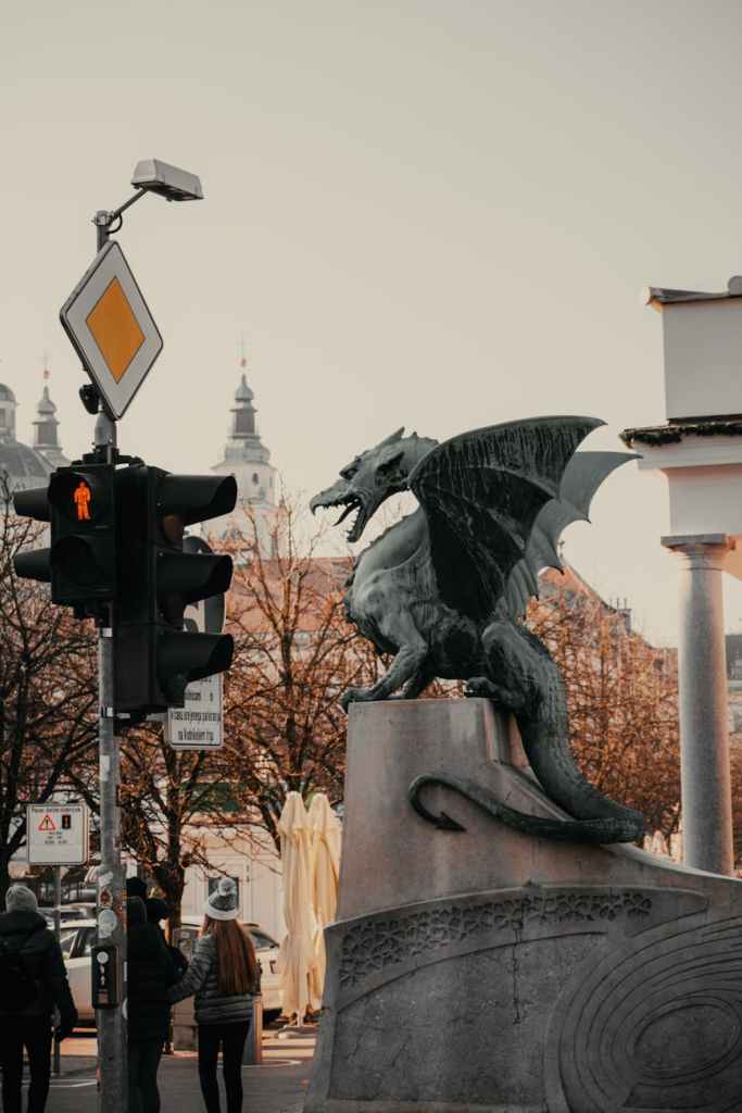 A dragon statue in Ljubljana.