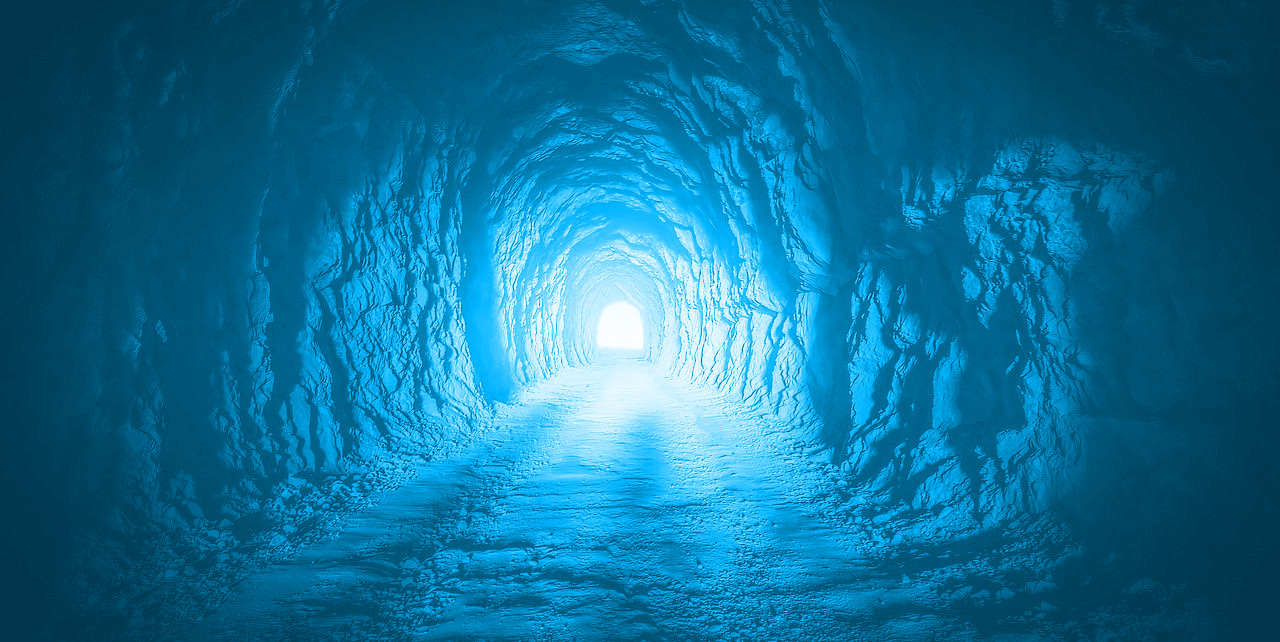 An ice tunnel.