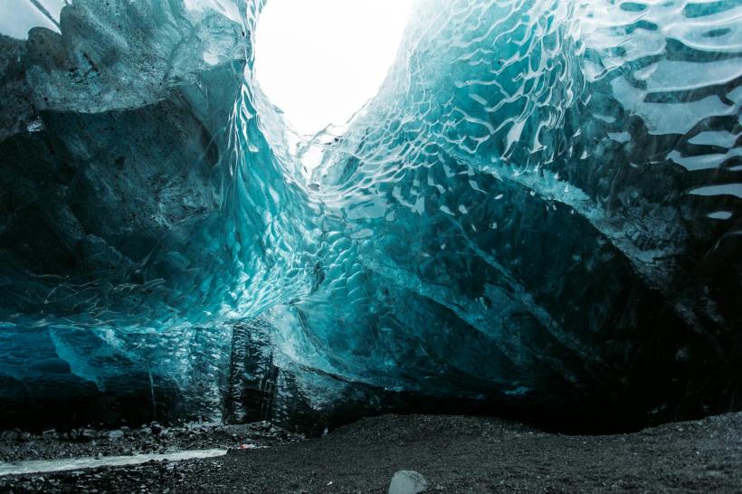 An ice cave.