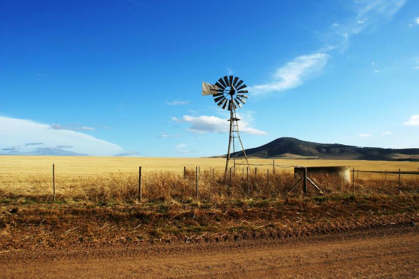 A weathervane beside a country road.