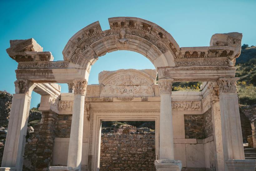 The temple of Hadrian at Ephesus.