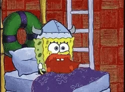 Spongebob Squarepants celebrating Leif Erikson Day.