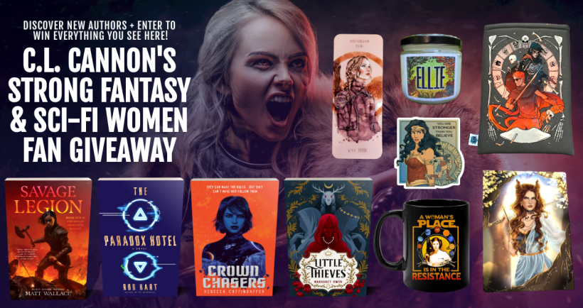 Promotional art for the Strong Women of Sci Fi & Fantasy giveaway.