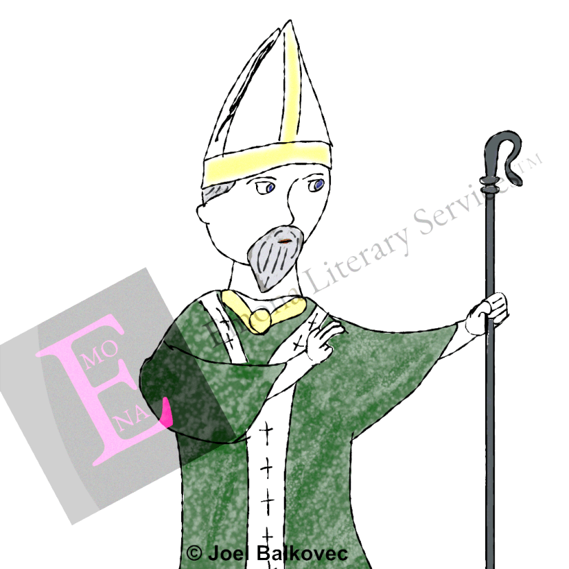 An in-progress illustration of St. Dunstan by Joel Balkovec.