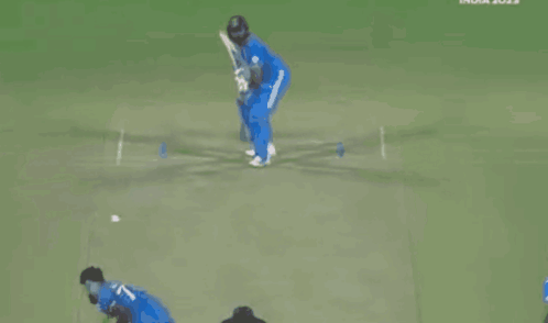 A clip of a cricket player batting.